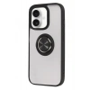 Durukar®  iPhone 16 Kılıf Montreal Yüzüklü Silikon Kapak - Siyah
