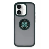 Durukar®  iPhone 16 Kılıf Montreal Yüzüklü Silikon Kapak - Yeşil