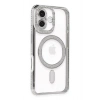 Durukar®  iPhone 16 Plus Kılıf Joke Simli Magneticsafe Kılıf - Gümüş