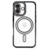 Durukar®  iPhone 16 Plus Kılıf Joke Simli Magneticsafe Kılıf - Siyah