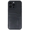 Durukar®  iPhone 16 Pro Kılıf Sara Kartvizitli Deri Kılıf - Siyah