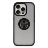 Durukar®  iPhone 16 Pro Max Kılıf Montreal Yüzüklü Silikon Kapak - Siyah
