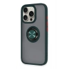 Durukar®  iPhone 16 Pro Max Kılıf Montreal Yüzüklü Silikon Kapak - Yeşil