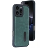 Durukar®  iPhone 16 Pro Max Kılıf Sara Kartvizitli Deri Kılıf - Koyu Yeşil