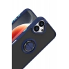 Durukar®   iPhone 17 Montreal Yüzüklü Silikon Kapak - Lacivert