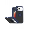 Durukar®   iPhone 17 Pro Max Montreal Yüzüklü Silikon Kapak - Lacivert