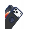 Durukar®   iPhone 17 Pro Max Montreal Yüzüklü Silikon Kapak - Lacivert