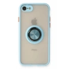 Durukar®  iPhone 7 Kılıf Montreal Yüzüklü Silikon Kapak - Buz Mavi