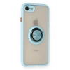 Durukar®  iPhone 7 Kılıf Montreal Yüzüklü Silikon Kapak - Buz Mavi