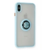 Durukar®  iPhone X Kılıf Montreal Yüzüklü Silikon Kapak - Buz Mavi