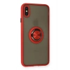 Durukar®  iPhone X Kılıf Montreal Yüzüklü Silikon Kapak - Kırmızı
