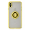 Durukar®  iPhone X Kılıf Montreal Yüzüklü Silikon Kapak - Sarı