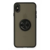 Durukar®  iPhone XS Max Kılıf Montreal Yüzüklü Silikon Kapak - Siyah