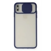 Durukar®  iPhone XS Max Kılıf Palm Buzlu Kamera Sürgülü Silikon - Lacivert