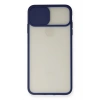 Durukar®  iPhone XS Max Kılıf Palm Buzlu Kamera Sürgülü Silikon - Lacivert