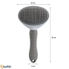 Durukar® Kedi Köpek Tüy Toplayıcı Kendini Temizleyebilen Ergonomik Rahat Evcil Hayvan Tarağı Gri