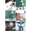 Durukar® Kendiliğinden Işıklı Masaüstü Tripod Olabilen Telefon Tutuculu Kablosuz Kumandalı Selfie Çubuğu