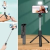 Durukar® Kendiliğinden Işıklı Masaüstü Tripod Olabilen Telefon Tutuculu Kablosuz Kumandalı Selfie Çubuğu