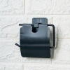 Durukar® Self-Adhesive Black Stainless Metal Lid Toilet Paper Holder Apparatus