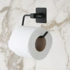 Durukar® Self-Adhesive Black Stainless Steel Lidless Toilet Paper Holder Apparatus
