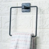 Durukar® Self-Adhesive Black Stainless Metal Square Towel Holder