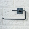 Durukar® Self-Adhesive Black Stainless Metal Roll Towel Holder Apparatus