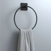 Durukar® Self-Adhesive Black Stainless Metal Round Towel Holder