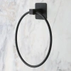 Durukar® Self-Adhesive Black Stainless Metal Round Towel Holder