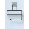 Durukar® Kendiliğinden Yapışkanlı Tuvalet Kağıdı Tutacağı ve Yedek Raf - Siyah Modern Metal Tasarım