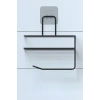 Durukar® Kendiliğinden Yapışkanlı Tuvalet Kağıdı Tutacağı ve Yedek Raf - Siyah Modern Metal Tasarım