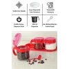 Durukar® Red 3-piece Stand with Lid and Spoon Glass Airtight Spice Jar Set KC-386
