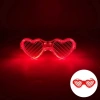 Durukar® Kırmızı LED Işıklı Kalp Gözlük – 3 Modlu Parti & Glow Gözlüğü