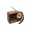 Durukar® Küçük Boy Retro, Nostaljik, Ahşap Tasarım Bluetooth Hoparlörlü, Şarjlı, Taşınabilir Büyük Döndürülebilen Düğmeli FM/AM Destekli Radyo NS3380
