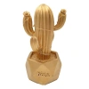 Durukar® Led Işıklı Sevimli Kaktüs Dekoratif Masa Lambası Mini Biblo Gece Lambası-GOLD