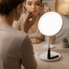 Durukar® LED Lighted Round Makeup Mirror – Touch Adjustable Light Tone, 360° Rotatable Desktop Professional Makeup and Skincare Mirror