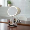 Durukar® LED Lighted Round Makeup Mirror – Touch Adjustable Light Tone, 360° Rotatable Desktop Professional Makeup and Skincare Mirror
