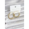 Durukar® Pirinç Gold Renk Dorika Halka Kadın Küpe