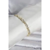 Durukar® Pirinç Gold Renk Petek Model Zirkon Taşlı Kadın Bileklik