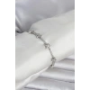 Durukar® Pirinç Gümüş Renk Zirkon Taşlı Yıldız Model Kadın Bileklik