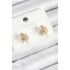 Durukar® Pirinç Zirkon Taşlı Yıldız Model Gold Renk Çocuk Küpe