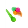 Durukar® Practical Clamped Plastic Ice Cream Serving Presentation Scoop Spoon