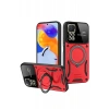 Durukar®  Realme 11 Pro Plus Joy Lens Standlı Kapak - Kırmızı