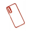 Durukar®  Realme 7 Kılıf Miami Şeffaf Silikon - Kırmızı