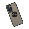 Durukar®   Redmi 10 2022 Kılıf Montreal Yüzüklü Silikon Kapak - Siyah