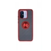 Durukar®   Redmi 12C Kılıf Montreal Yüzüklü Silikon Kapak - Kırmızı