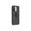 Durukar®   Redmi 12C Kılıf Montreal Yüzüklü Silikon Kapak - Siyah