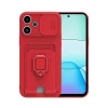 Durukar®   Redmi 13 4G Kılıf Zuma Kartvizitli Yüzüklü Silikon - Kırmızı
