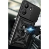Durukar®   Redmi 13C Kılıf Pars Lens Yüzüklü Silikon - Siyah