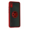 Durukar®   Redmi 9A Kılıf Montreal Yüzüklü Silikon Kapak - Kırmızı