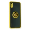 Durukar®   Redmi 9A Kılıf Montreal Yüzüklü Silikon Kapak - Sarı